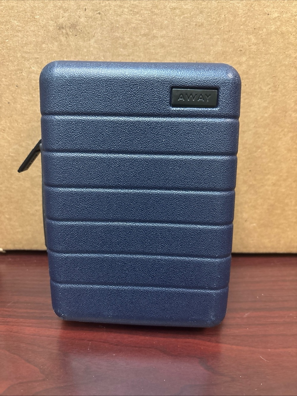 AWAY Brand United Travel Mini Suitcase Toiletry Bag Blue Empty Make Up Case